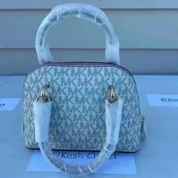 Michael Kors Dome Satchel XS Crossbody Jet Set MK Logo Signature Powder Blush - Picture 4 of 8